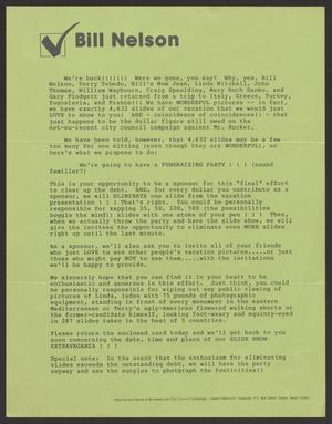[Nelson Campaign Letter, 1987]