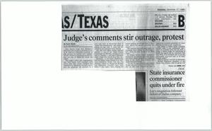 [Clipping: Judge's comments stir outrage, protest]