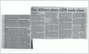 [Clipping: Gay Alliance plans AIDS study clinic]