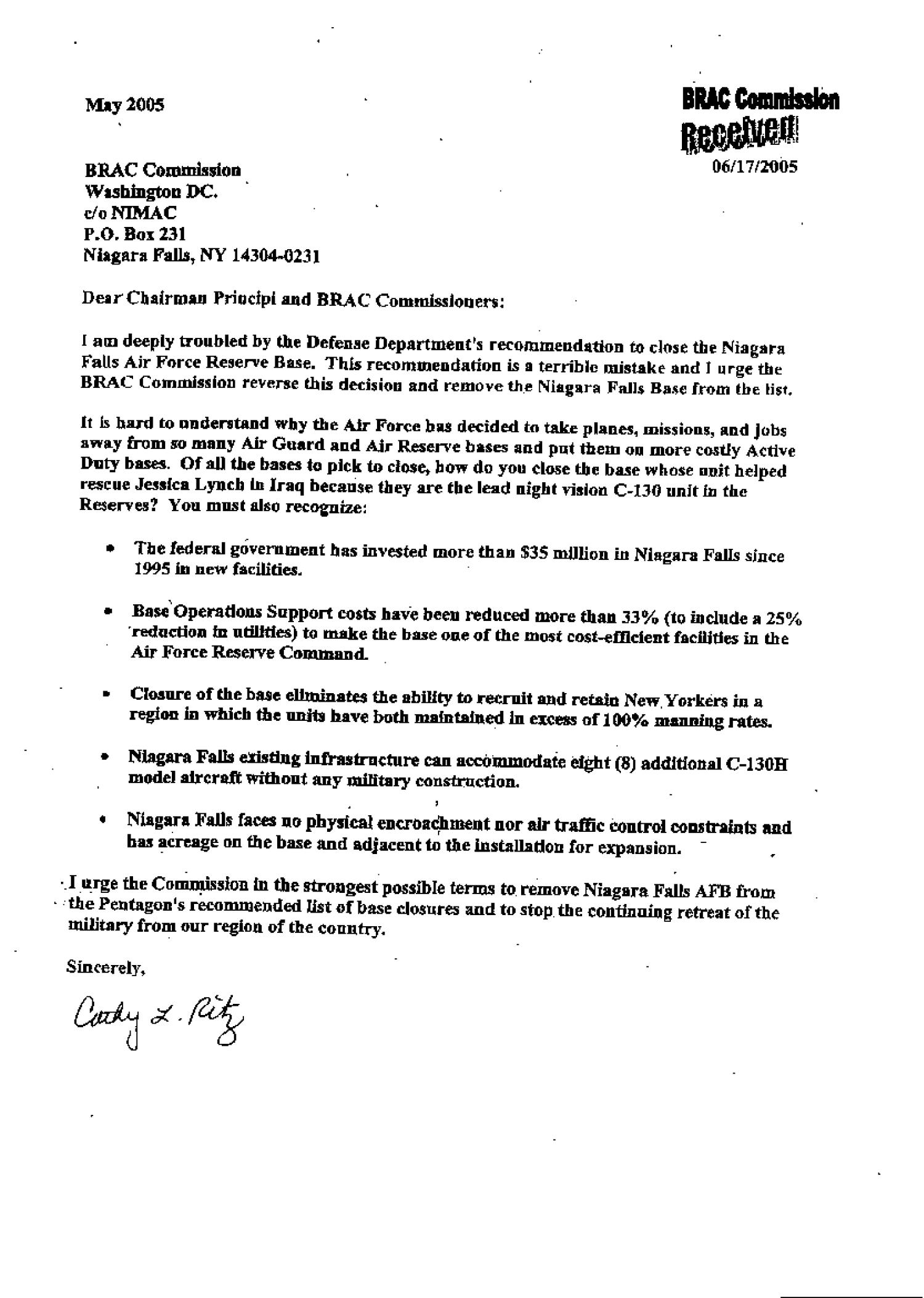 Letters from Niagara Falls Community to Commissioners
                                                
                                                    [Sequence #]: 2 of 106
                                                