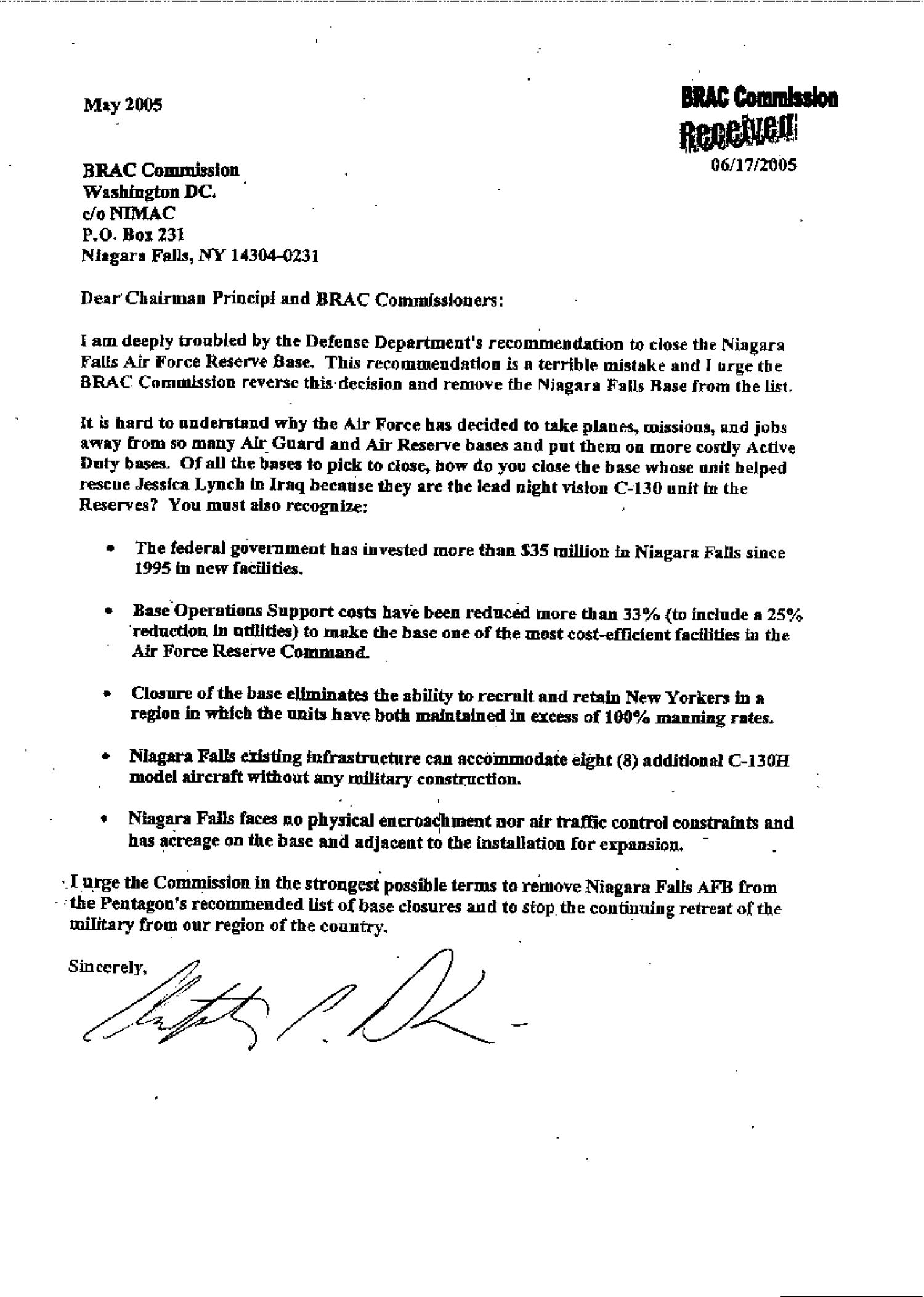 Letters from Niagara Falls Community to Commissioners
                                                
                                                    [Sequence #]: 6 of 106
                                                
