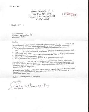 Letter from jJames Simnacher to Commission regarding Cannon AFB