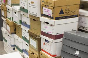 [Unprocessed Resource Center LGBT Collection of the UNT Libraries boxes]