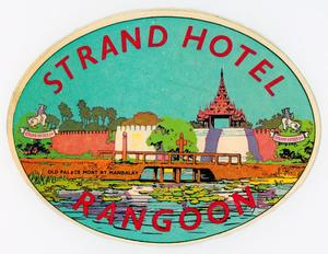 Primary view of object titled '[Strand Hotel luggage decal]'.
