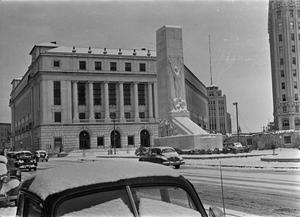 [Photograph of San Antonio Post Office and Courthouse in the snow, 2]