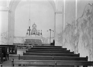 [Photograph of the sanctuary of a mission in San Antonio]