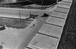[Photograph of the view of a street from above]
