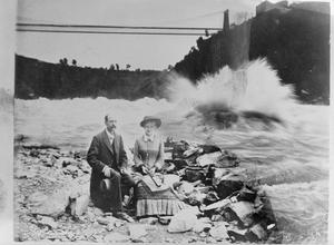 [Photograph of Byrd and Mary Williams near the water]