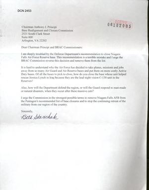 Letter from Beth Stanchak to Commission regarding Closure of Cannon AFB