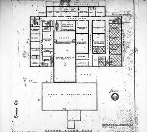 [Photograph of the second story floorplan of the WBAP building]