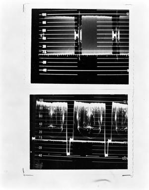 [Photograph of test pattern results, 1]