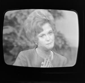 Primary view of object titled '[Woman on a television screen]'.