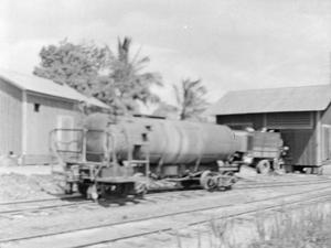 [Photograph of a parked train car]