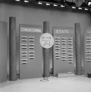 [Photograph of KXAS-TV's set during an election]