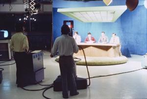 [Photograph of Weekend and Noon news people and floor crew]