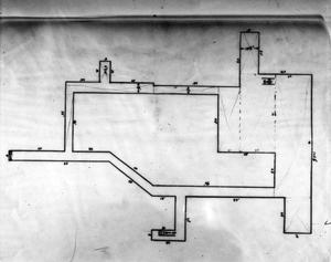 [Photograph of a blueprint of the WBAP building]