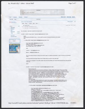 Primary view of object titled '[Email from David Taffet to Evans Harris, May 2, 2011]'.