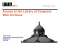 Primary view of Access to the Library of Congress Web Archives