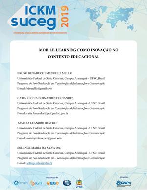 Mobile Learning Como Inovação no Contexto Educacional