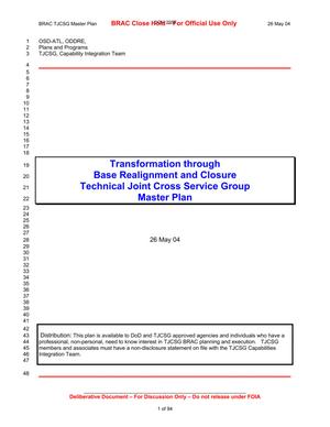 Transformation through Base Realignment and Closure Technical Joint Cross Service Group Master Plan