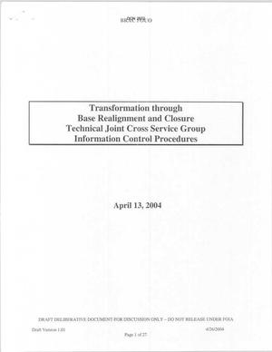 Transformation through Base Realignment and Closure Technical Joint Cross Service Group Information Control Procedures