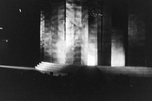 [Photograph of an empty stage]