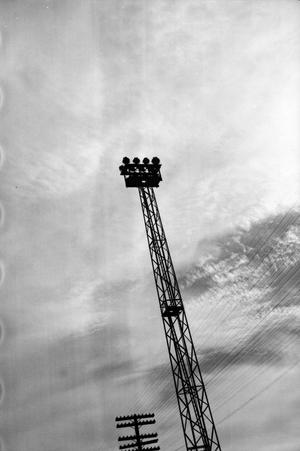 [Photograph of a tall metal tower]