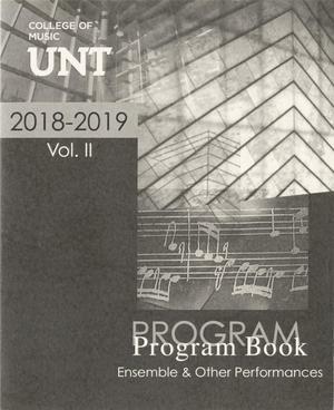 College of Music Program Book 2018-2019: Ensemble & Other Performances, Volume 2