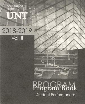 College of Music Program Book 2018-2019: Student Performances, Volume 2