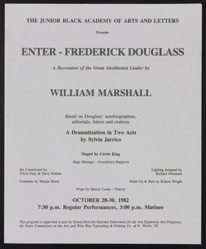 [Program: Enter - Frederick Douglass]
