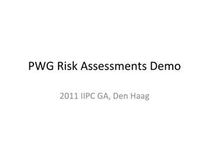 Primary view of object titled 'PWG Risk Assessments Demo'.