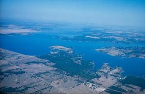 [Aerial view of Cedar Creek Lake]