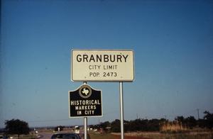 [Granbury city limits sign]