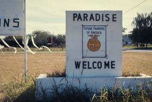 [Paradise Welcome sign]