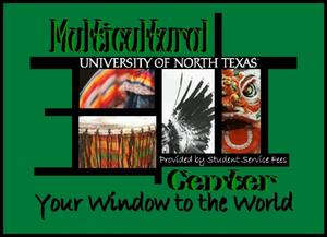 [UNT Multicultural Center logo with green background, 2005]