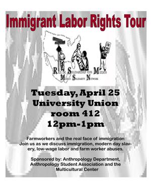 [Immigrant Labor Rights Tour flier]