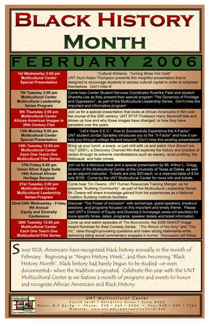 [UNT Black History Month event calendar, 2006]