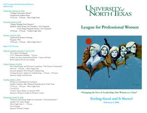 [League of Professional Women event agenda]