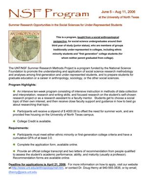 [NSF Summer Research Opportunities program announcement]