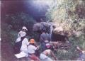 Photograph: [Family observing a waterfall]