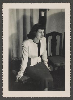 Primary view of object titled '[Doris sitting on an ottoman, 4]'.