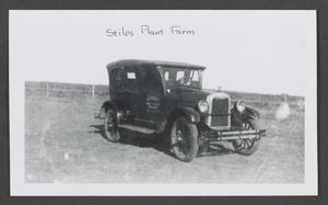 [Photograph of an automobile for the Stiles Plant Farm]