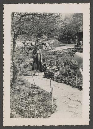 [Photograph of Doris Stiles Williams at the San Antonio Japanese Tea Garden]