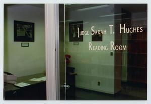 [Outside view of the Sarah T. Hughes reading room]