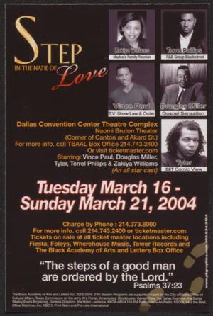 [Flyer: Step in the Name of Love]