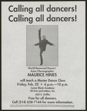 [Flyer: Calling all dancers!]