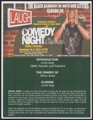 [Flyer: Comedy Night at the Muse with Sean Jones]