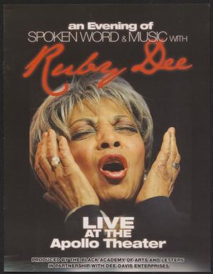 [Program: An Evening of Spoken Word & Music with Ruby Dee]