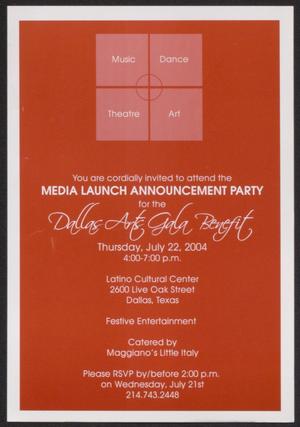 Primary view of object titled '[Flyer: Media Launch Announcement Party]'.