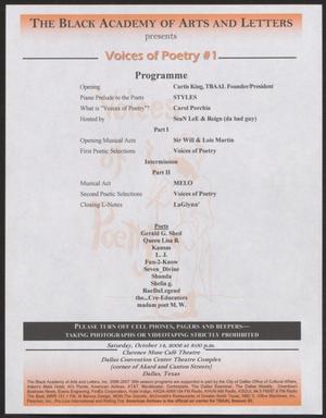 Primary view of object titled '[Program: Voices of Poetry #1]'.